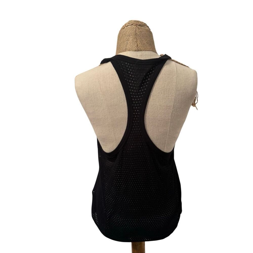 Beyond yoga knit mesh back racer back tank top black sz small